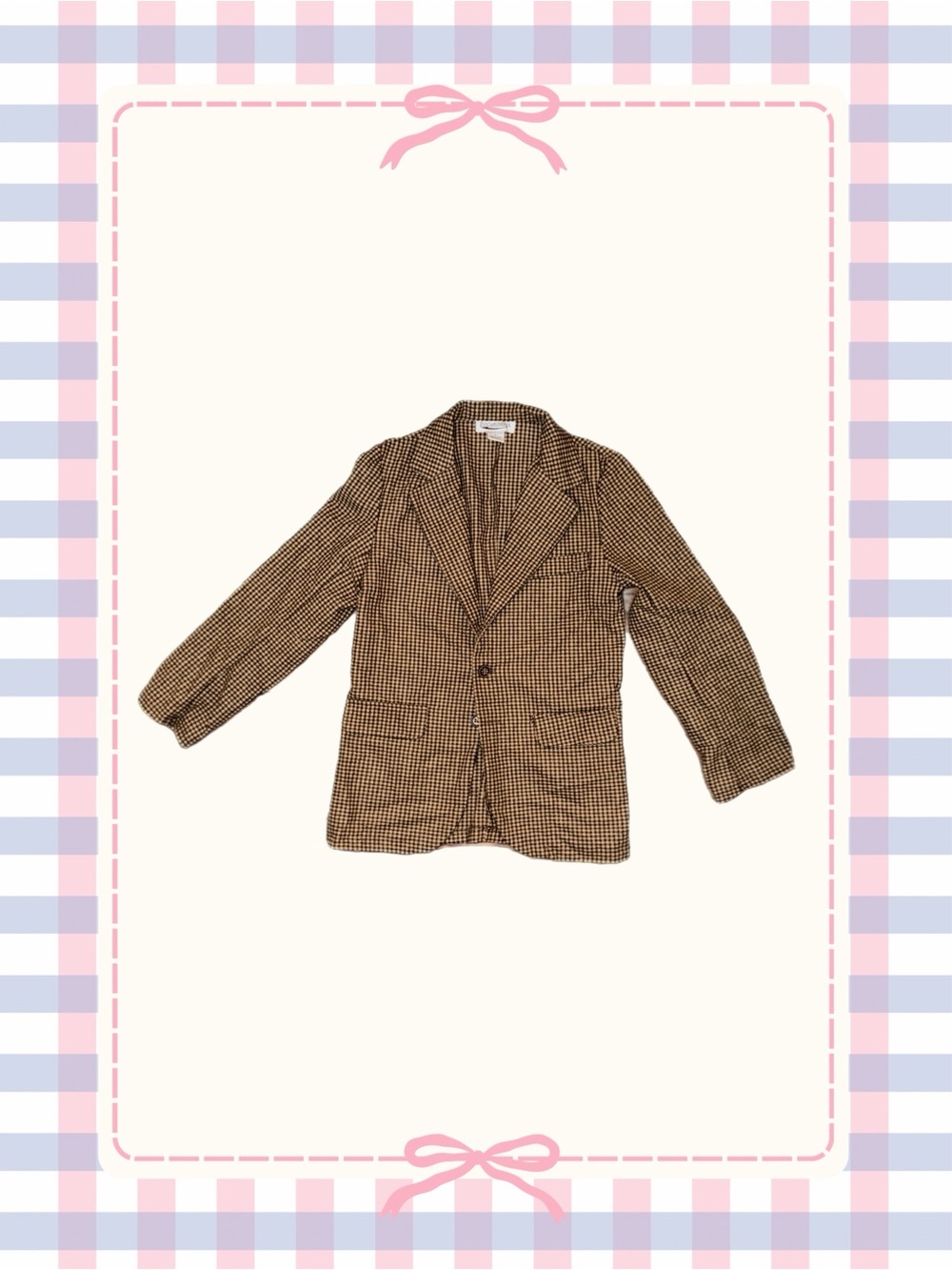 Brown Check Blazer Jacket